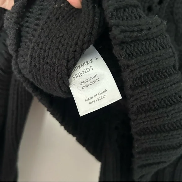 Lovers+Friends Distress Me Out Black Sweater - Picture 4 of 7